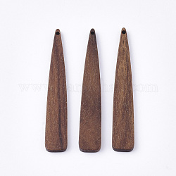 Grandes colgantes de madera de nogal sin teñir, lágrima, saddle brown, 54x9x3mm, agujero: 1.2 mm