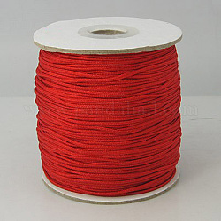 Nylon Thread, Nylon Jewelry Cord for Bracelets Making, Round, Red, 1mm in diameter, 225yards/roll