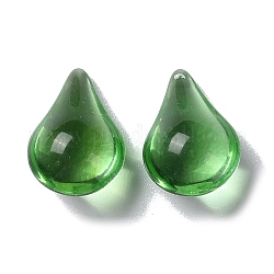 Perles en verre, sans trou, larme, vert clair, 15x9.5x7.5mm