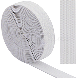 Cordon élastique plat antidérapant en polyester gorgecraft, bande élastique de préhension en silicone, accessoires de vêtements, blanc, 20mm