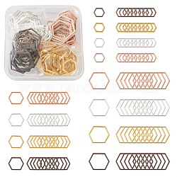 Craftdady 120pcs 12 Verbindungsringe aus Legierung, Hexagon, Mischfarbe, 10pcs / style