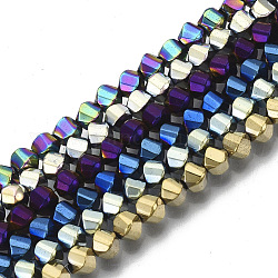 Chapelets de perles en hématite synthétique sans magnétiques, torsion rond, couleur mixte, 4x3.5x3.5mm, Trou: 1mm, Environ 109~111 pcs/chapelet, 15.75 pouce (40 cm)