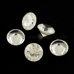 Cabochons à dos pointu de zircone cubique en forme de diamant, facette, clair, 16mm
