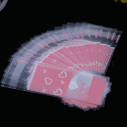 Пластиковые целлофановые мешки прямоугольные, для упаковки помады, ярко-розовый, 13x5 см, односторонний толщина: 0.035 mm, внутренней меры: 10x5 см, около 96~100 шт / упаковка