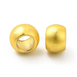 Rack de abalorios de la aleación de chapado, rerondana plana, color dorado mate, 5x3.5mm, agujero: 3 mm