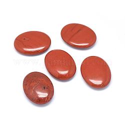 Pietra di palma ovale di diaspro rosso naturale, pietra tascabile curativa reiki per la terapia antistress per l'ansia, 44~45x33~34x9~12mm