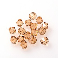 Austrian Crystal Beads, 5301_Bicone, 246_Lt. Colorado Topaz, 8x8mm, Hole: 1mm