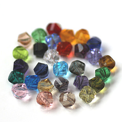 Imitation österreichischen Kristallperlen, Klasse aaa, facettiert, Vieleck, Mischfarbe, 10 mm, Bohrung: 0.9~1 mm