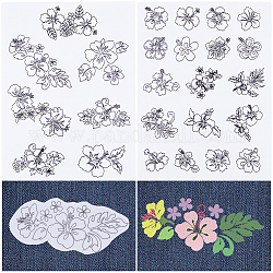 Zeichnungsskizze für wasserlösliche PVA-Stickhilfe, Blume, 297x210 mmm, 2 Stück / Set