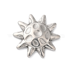 Cabochon in acciaio al titanio, sole, colore acciaio inossidabile, 16x15.5x2.5mm