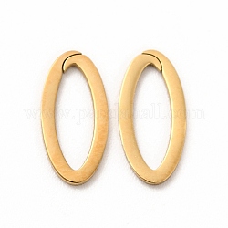 Revestimiento iónico (ip) 304 anillos de unión de acero inoxidable, anillo abierto, oval, real 14k chapado en oro, 12x5x0.5mm, diámetro interior: 9x3 mm