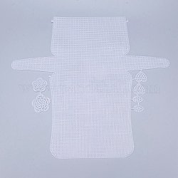 Fogli di tela di rete in plastica, per ricamo, lavorazione di filati acrilici, progetti a maglia e uncinetto, fiore e cuore e foglia, bianco, 42.2x46.3x0.15cm, Foro: 2x2 mm, foglia: 29.5x20x1.2 mm, cuore: 32x33x1.2 mm, fiori: 51x52x1.2 mm e 43x44x1.2 mm