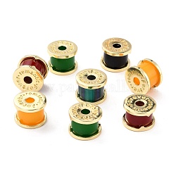 Perles de résine opaques, avec les accessoires en alliage de tonalité d'or, forme de canette avec mot pour toujours romantique, couleur mixte, 16.5x12mm, Trou: 4.5mm
