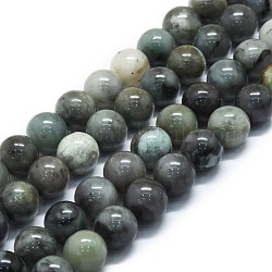 Fili di perle di quarzo smeraldo naturale, tondo, 8mm, Foro: 1.2 mm, circa 47pcs/filo, 15.3 pollice (39 cm)