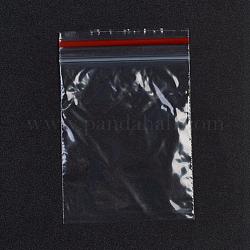 Bolsas de plástico con cierre de cremallera, bolsas de embalaje resellables, sello superior, bolsa autoadhesiva, Rectángulo, rojo, 7x5 cm, espesor unilateral: 1.1 mil (0.028 mm)