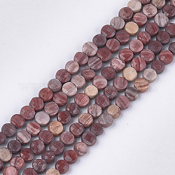 Chapelets de perles en rhodonite naturelle, facette, plat rond, 4~4.5x2.5~3mm, Trou: 0.8mm, Environ 88~89 pcs/chapelet, 14.9 pouce ~ 15.1 pouces