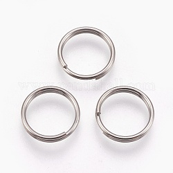 Anelli divisi in lega di titanio, anelli di salto a doppio anello, platino, 12x2mm, diametro interno: 11mm, singolo filo: 1mm