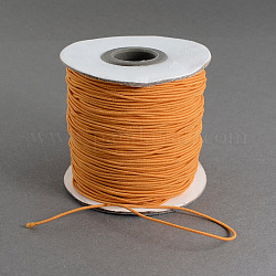 Round Elastic Cord, with Nylon Outside and Rubber Inside, Dark Orange, 1.2mm, about 109.36 yards(100m)/roll