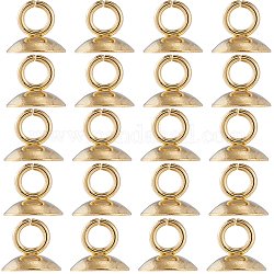 Sunnyclue 100 Stück 304 Edelstahl-Perlenkappen-Anhängerbügel, für Globus Glas Bubble Cover Anhänger machen, golden, 8x7 mm, Bohrung: 3 mm, 7.5 mm Innen Durchmesser