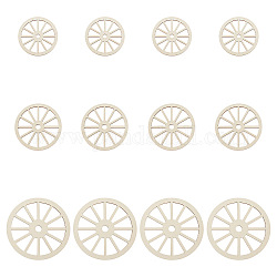 Für DIY-Holzmalerei, Kinderspielzeug, Kutsche Zug Auto Rad, beige, 12 cm, Bohrung: 3 mm, 7.45~12.5x0.25pcs / style