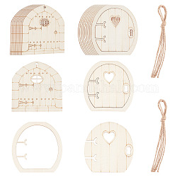 Nbeads 20 pz 2 stili cabochon in legno naturale, per la creazione di gioielli fai da te, porta, Burlywood, 10pcs / style