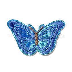 Компьютеризированная вышивка тканью утюжок на / шить на заплатках, аксессуары для костюма, бабочка, Marine Blue, 48x79.5x2 мм
