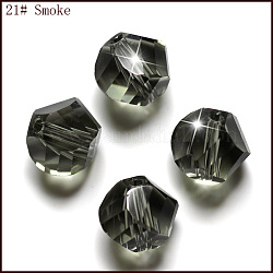 Имитация австрийских кристаллов, класс AAA, граненые, многоугольник, серые, 6 мм, отверстие : 0.7~0.9 мм