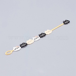 Bracelets de broderie pour filles, forme de chat, colorées, 7-5/8 pouce (19.5 cm)