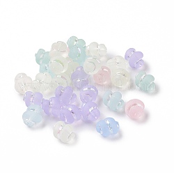 Perles acryliques transparents dépoli, de couleur plaquée ab , conque, couleur mixte, 14x11mm, Trou: 1.6mm, 500 pcs / 500 g