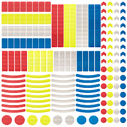 Gorgecraft 4 foglio adesivo riflettente in plastica impermeabile a 4 colori, rettangolo e rotonda e piatta, colore misto, 22x23.5x0.03cm, 4 colore, 1set / color, 4 set