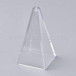 Plastic Candle Molds, for Candle Making Tools, Pyramid Shape, Clear, 57x57x113mm, Hole: 2.7mm, Inner Size: 48x48mm