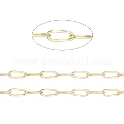 Ion Plating(IP) 304 Stainless Steel Paperclip Chains, Soldered, with Spool, Golden, 4.8x2.5x0.5mm, about 65.61 Feet(20m)/roll