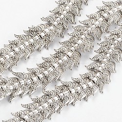Flügel tibetischem Stil Legierung Perlen Stränge, Bleifrei, Antik Silber Farbe, 6x18x4 mm, Bohrung: 2 mm, ca. 52 Stk. / Strang, 8 Zoll