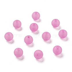 Perles en acrylique transparente, ronde, mat, violette, environ 14 mm de diamètre, Trou: 2mm