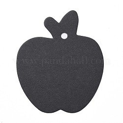 Etiquetas de regalo de papel, etiquetas de suspensión, para manualidades, manzana, negro, 63.5x53x0.3mm, agujero: 4 mm