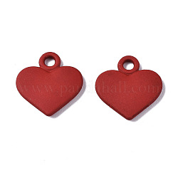 Spruzzare fascini della lega verniciati,  cadmio& piombo libero, cuore, rosso, 13x12x1.5mm, Foro: 1.8 mm