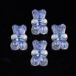 Transparent Acrylic Beads, Glitter Powder, Bear, Clear, 18.5x12x7.5mm, Hole: 1.6mm, about 445pcs/500g