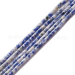 Fili di perle di diaspro macchia blu naturale, colonna, 9~10.5x3mm, Foro: 0.9~1 mm, circa 40~43pcs/filo, 15.35 pollice ~ 15.55 pollici (39~39.5 cm)