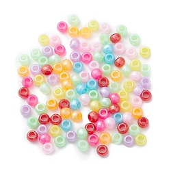 Perles nacrées en plastique opaque, facette, rondelle, couleur mixte, 9x6.5mm, Trou: 4.3mm, environ 1800 pcs/500 g