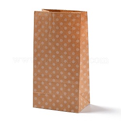 Bolsas de papel kraft rectangulares, ninguno maneja, bolsas de regalo, Modelo de lunar, burlywood, 9.1x5.8x17.9 cm