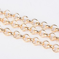 Iron Rolo Chains, Belcher Chain, Unwelded, Light Gold, Long-Lasting Plated, 5x1.5mm