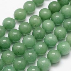 Klasse A natürliche grüne Aventurin runde Perle Stränge, dunkles Seegrün, 14 mm, Bohrung: 1 mm, ca. 27 Stk. / Strang, 15.4 Zoll
