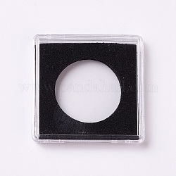 Пластиковые коробки для сбора, коробки для монет, квадратный, чёрные, 4.95x4.95x0.65 см, внутренний: 2.95 см