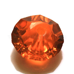 Imitazione branelli di cristallo austriaco, grado aaa, sfaccettato, rotondo e piatto, arancione scuro, 4.5x2.5mm, Foro: 0.7~0.9 mm