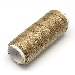 402 полиэстер швейных ниток шнуры для ткани или поделок судов, загар, 0.1 мм, около 120 м / рулон, 10 рулонов / мешок