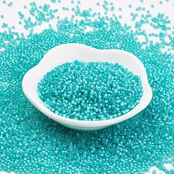TOHO Japanese Seed Beads, Round, 11/0 , (2104) Silver Lined Milky Teal, 2x1.5mm, Hole: 0.5mm, about 42000pcs/pound