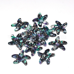 Pendenti in cellulosa acetato (resina), stelle marine / stelle marine, turchese, 15x17x2.5mm, Foro: 1.5 mm