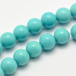 Natürliche Howlith Perlen Stränge, gefärbt und erhitzt, Runde, 8 mm, Bohrung: 1 mm, ca. 50 Stk. / Strang, 15.3 Zoll (39 cm)