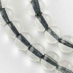 Couleur à l'intérieur des brins de perles de verre peintes par pulvérisation, ronde, gris ardoise foncé, 8mm, Trou: 1.3~1.6mm, Environ 104 pcs/chapelet, 32.7 pouce
