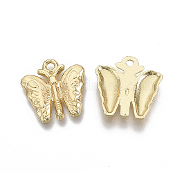Alloy Pendants, Butterfly, Light Gold, 16.5x16x2mm, Hole: 1.6mm
